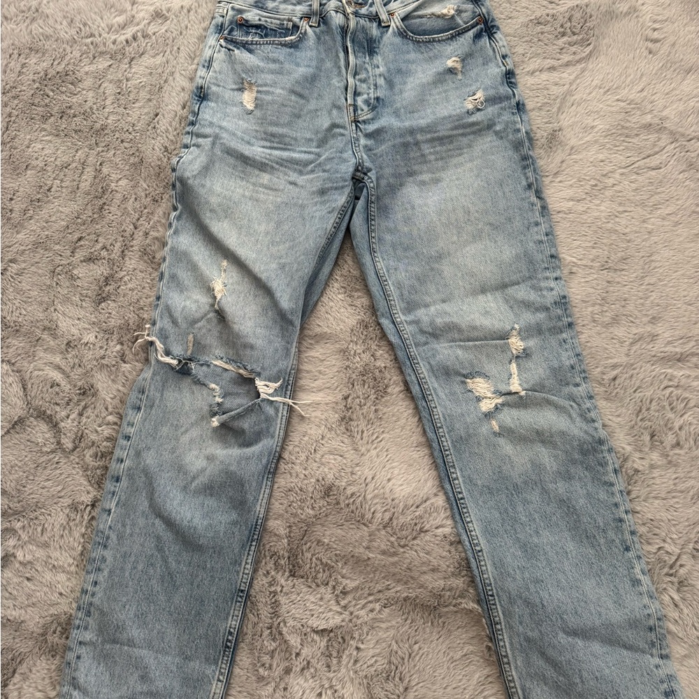Zara Light Blue Distressed Jeans